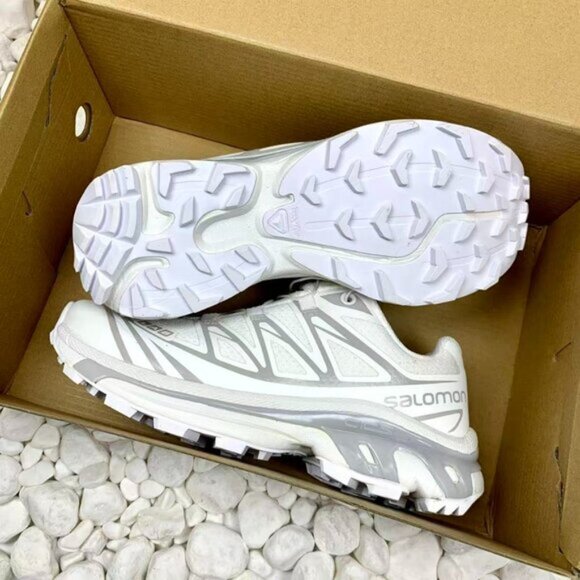 Salomon White and Gray Winter Boots